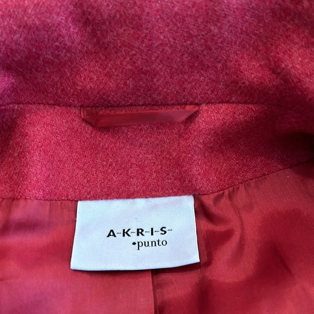 Akris Punto red wool zip front blazer jacket - Picture 8 of 11